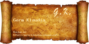Germ Klaudia névjegykártya
